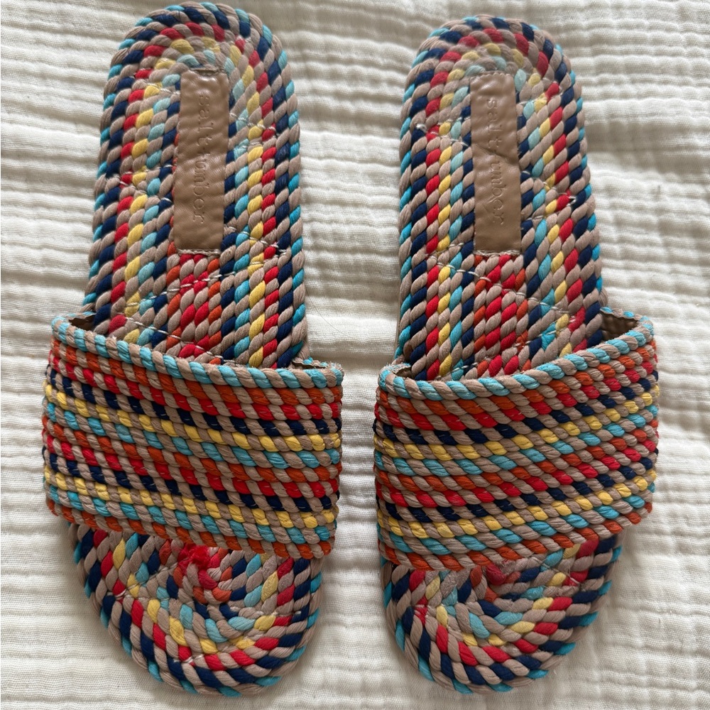Colorful Woven Slide Sandals